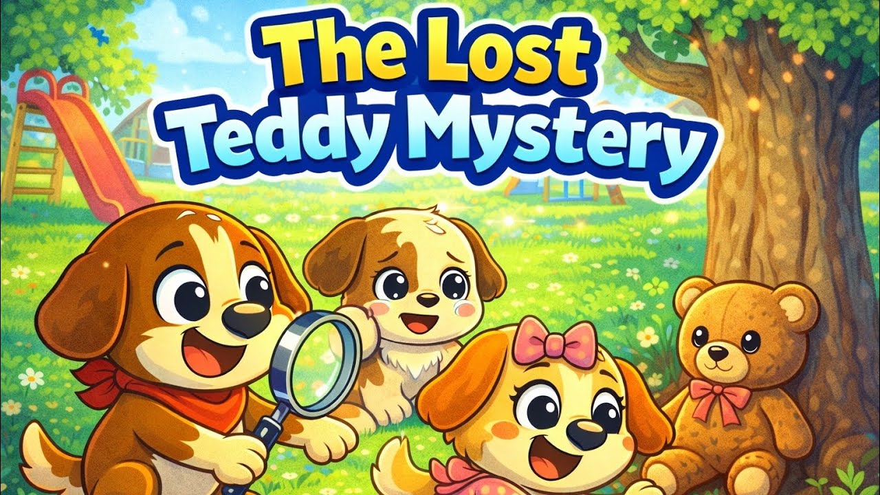 The Lost Teddy Mystery 🧸🐶 | Kids Learn to Help Friends | Playful Pups TV