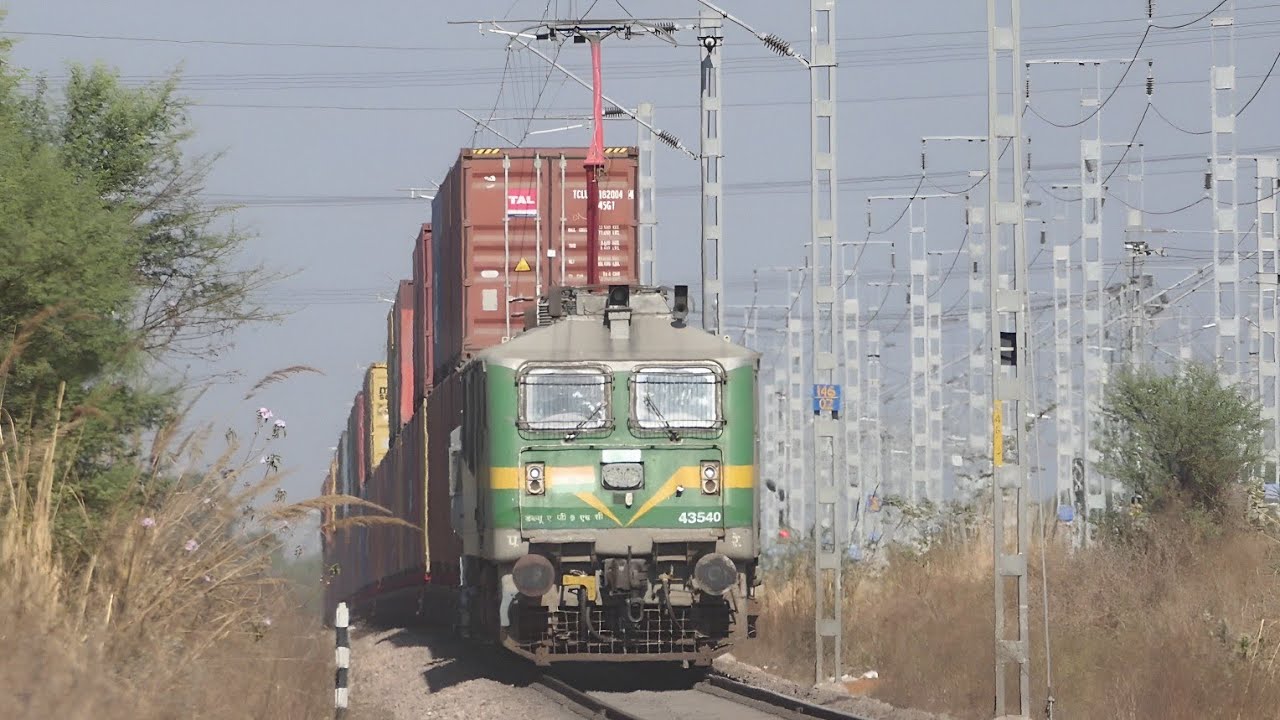 WAG 9HC loco Singal Line Double Stack Container | And Express TRAINS | Indian Railways | Ringas .