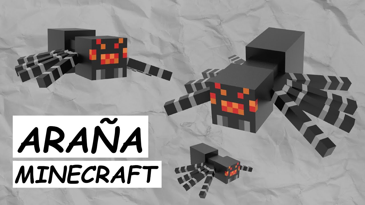 Como hacer la araña de Minecraft en Papercraft
