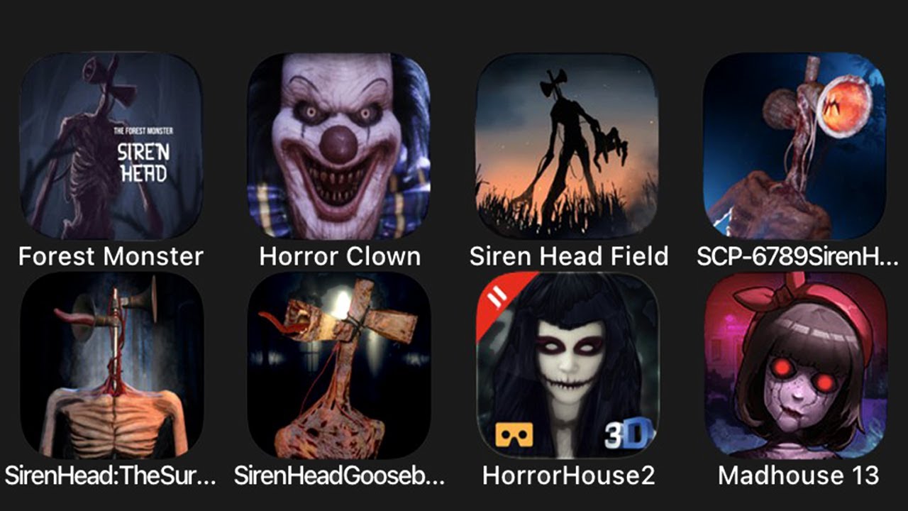 Forest Monster Siren Head, Horror Clown Chapter 1, Siren Head Field, SCP 6789 Siren Head...