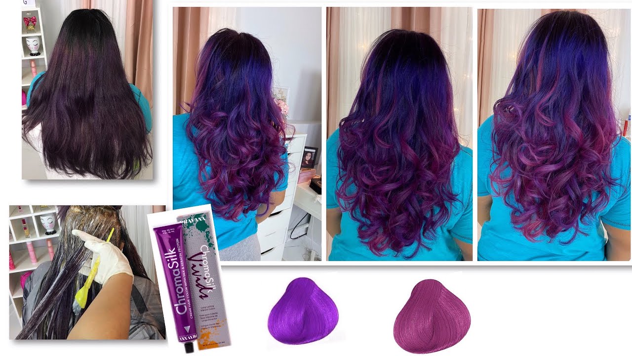 CABELLO MORADO Y ROSADO  / DEGRADADO EN COLORES FANTASÍA / COMO DECOLORAR EL CABELLO #pravanavivids