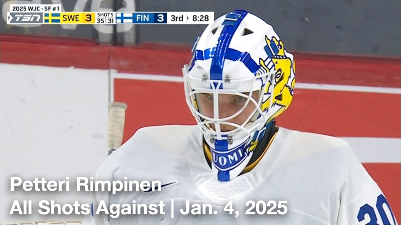 Petteri Rimpinen (FIN30) | All Shots Against | Finland vs. Sweden | 1 4 2025 | World Juniors