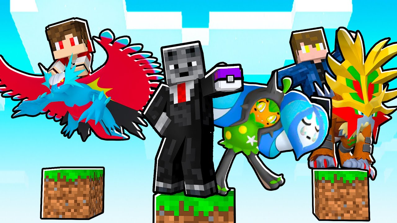 JOGANDO com os NOVOS POKEMON em APENAS UM BLOCO no MINECRAFT PIXELMON