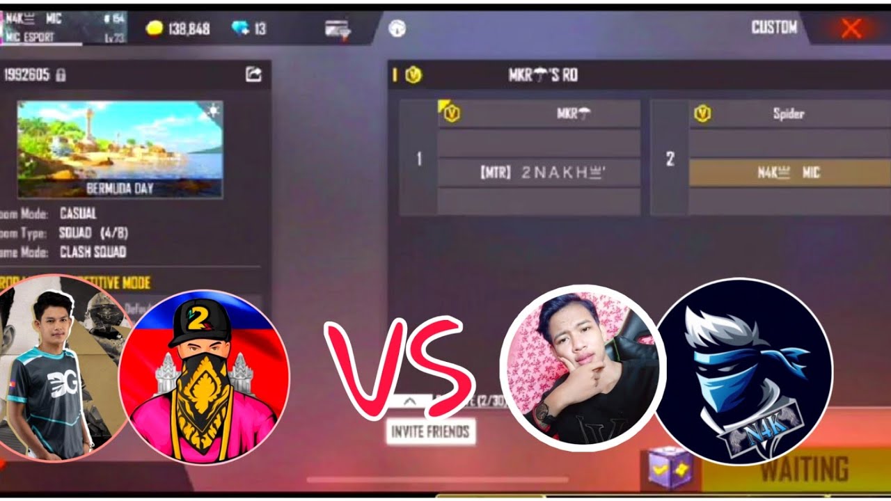 N4K +Spider Vs MKR +2NAKH /free fire /បាញ់ឌឺគ្នាសាហាវ🤣