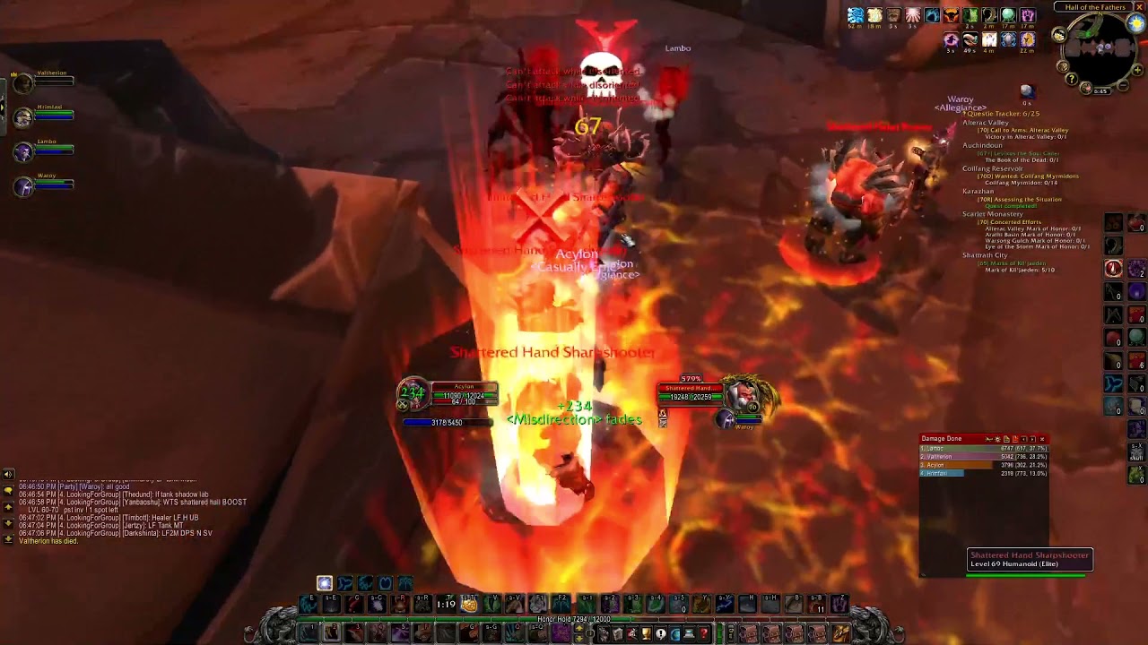 Feral Druid tanking Shattered Halls (N) commentary (TBC classic)