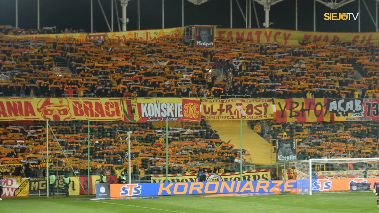 Doping kibiców Korony na meczu Korona Kielce - Widzew Łódź 2:1 (11.04.2025 r.)