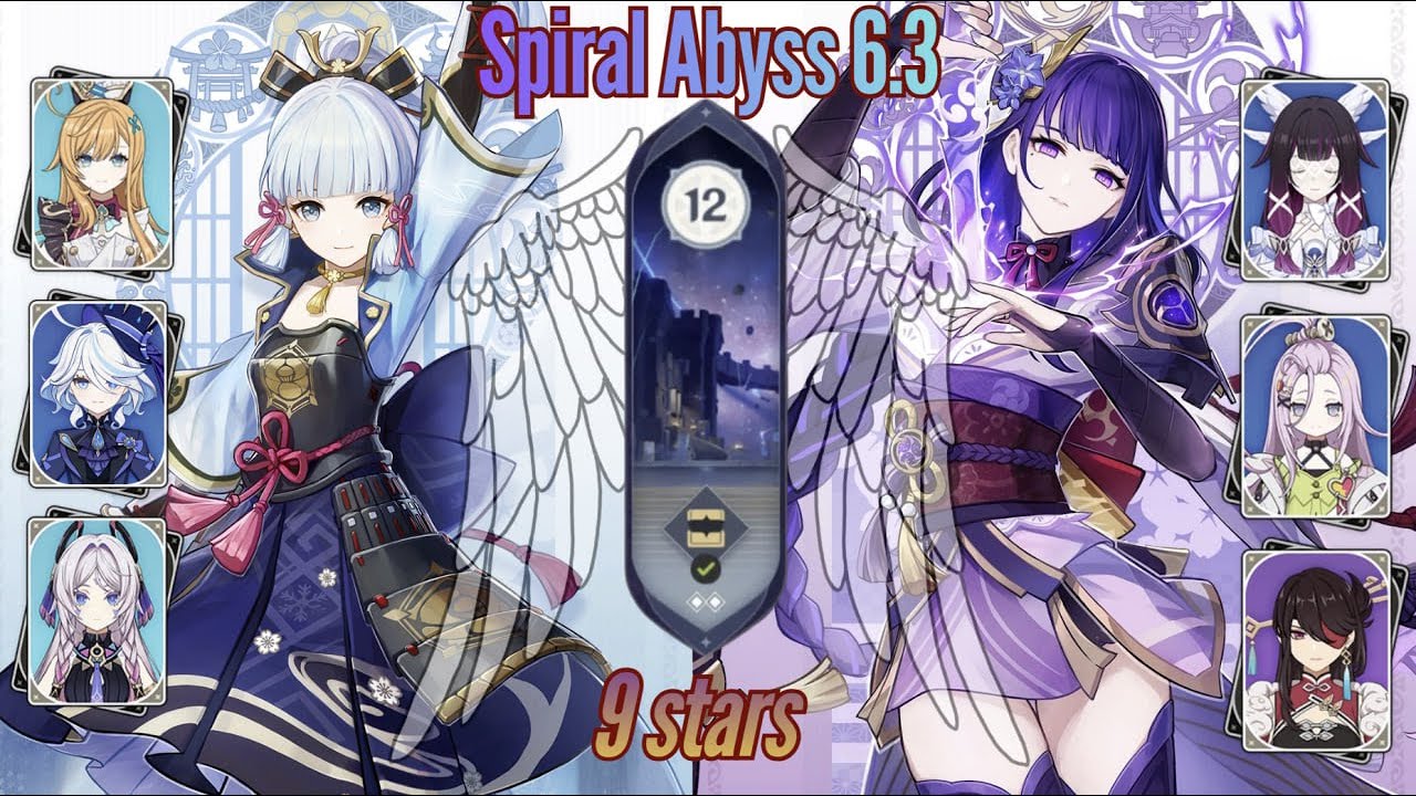 Ayaka and Raiden LunarCharge | NEW Spiral Abyss 6.3 | 9 full stars | Genshin Impact