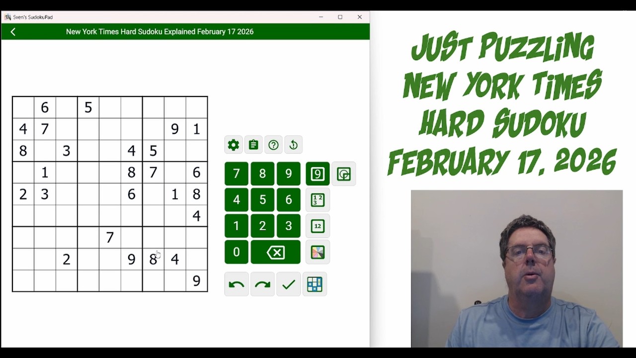 New York Times Hard Sudoku February 17 2026