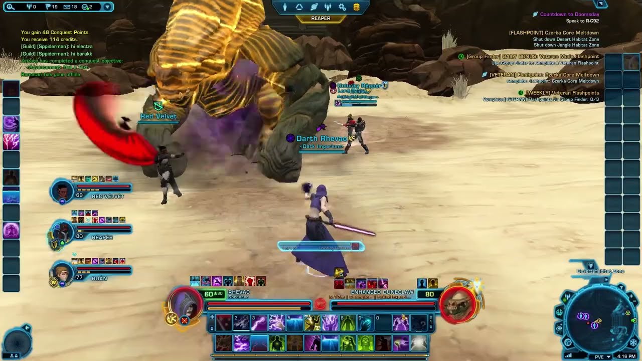 SWTOR [VETERAN] Flashpoint: Czerka Core Meltdown with Level 60 Sith Inquisitor Sorcerer (Lightning)