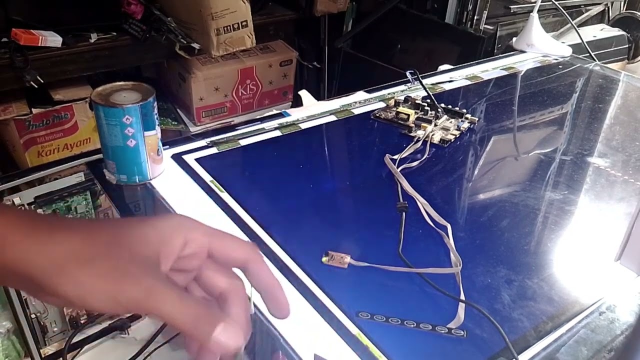 tutorial servis tv led bergaris tanpa harus ganti layar lcd