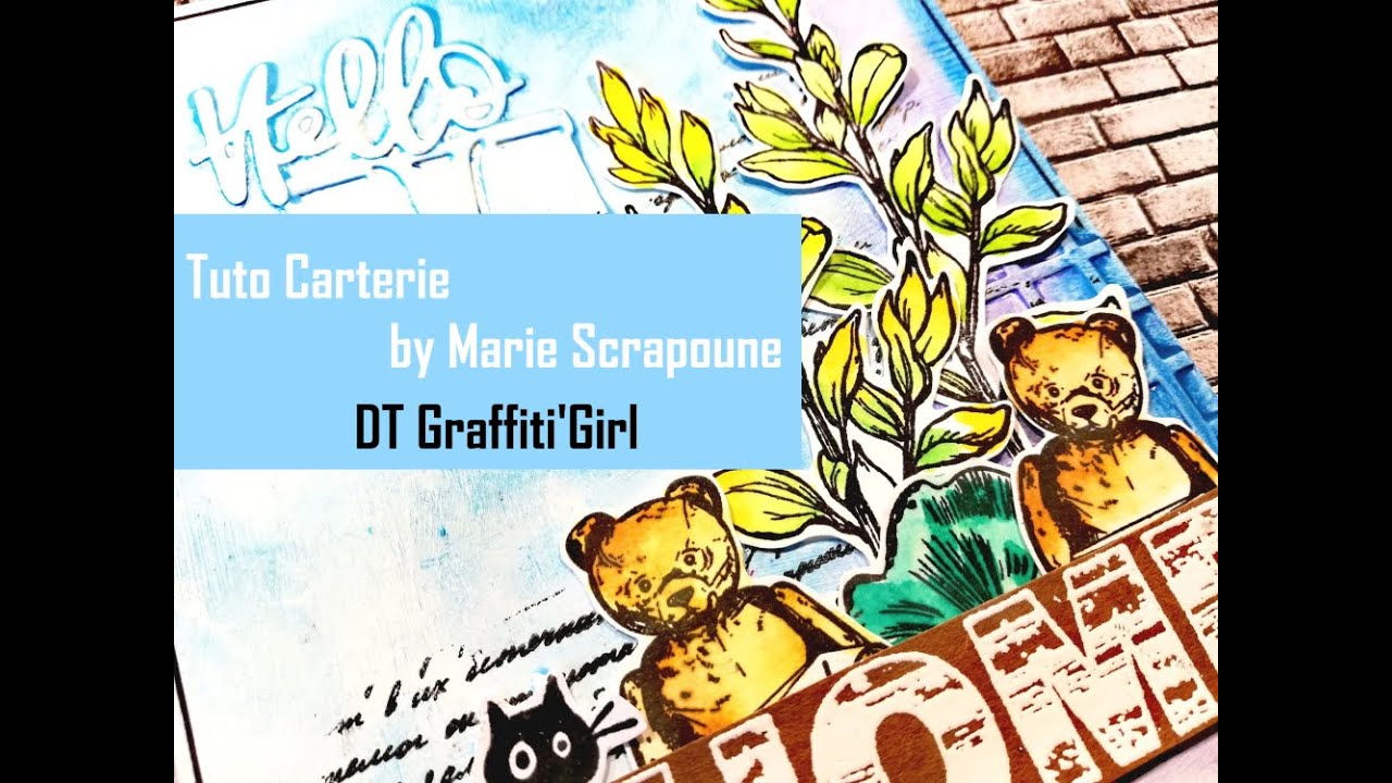 Tuto scrap d' Art journal avec Matrice de découpe et écoline DT Graffiti girl by Marie Scrapoune
