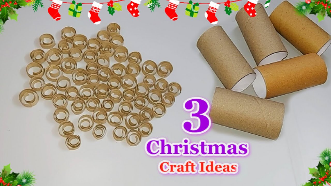 3 Very Economical Christmas decoration idea with waste Empty rolls | DIY Christmas craft idea🎄142