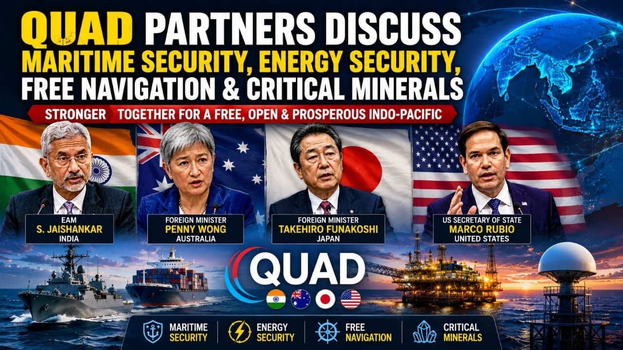 QUAD nations discuss maritime security, energy security, free navigation & critical minerals