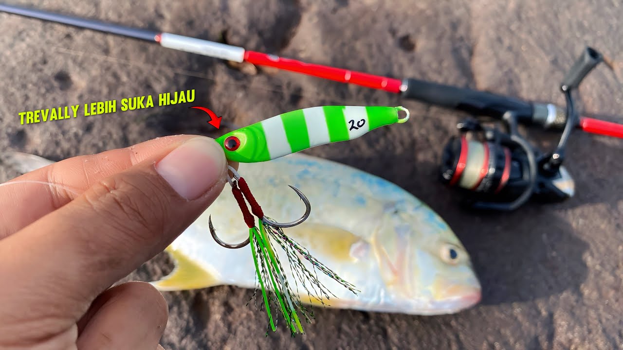 TERBUKTI !! Mancing Casting pinggiran Setelah ganti Micro jig Hijau langsung disambar 