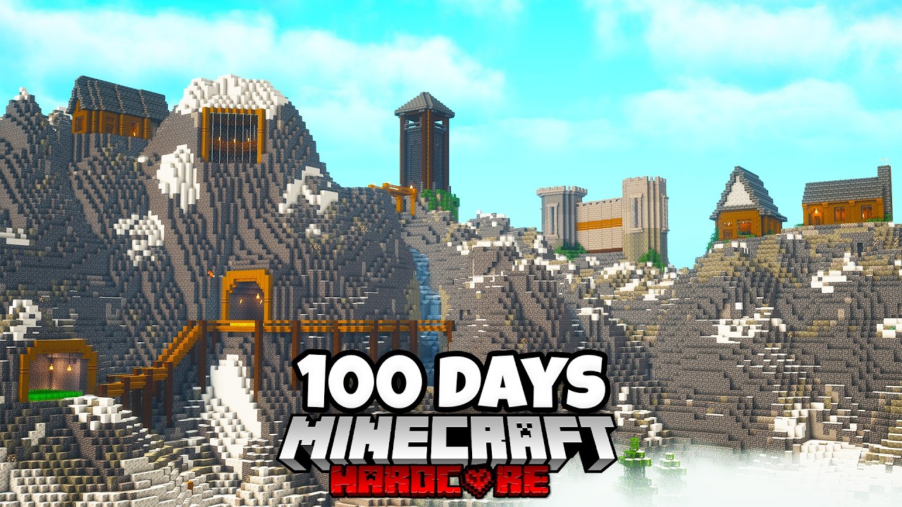 I Survived 100 Days in a Winter Mountain in Minecraft Hardcore