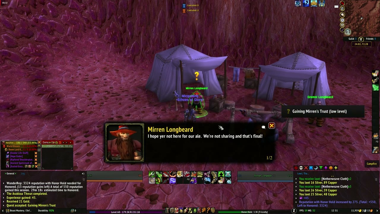 Gaining Mirren's Trust World of Warcraft The Burning Crusade