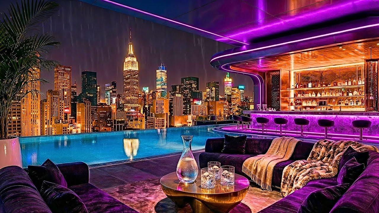 Midnight New York Retro Lounge 🌃✨ Ultra Chill Lofi with Rainy City Views