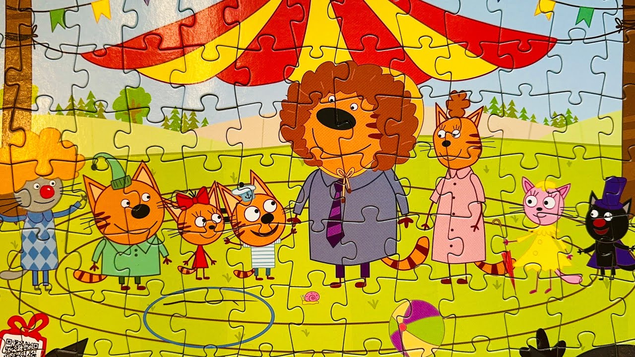 ТРИ КОТА ИГРАЮТ В ЦИРК - СОБИРАЕМ ПАЗЛЫ  ДЛЯ ДЕТЕЙ THE THREE CATS | Капитошка Пазлы