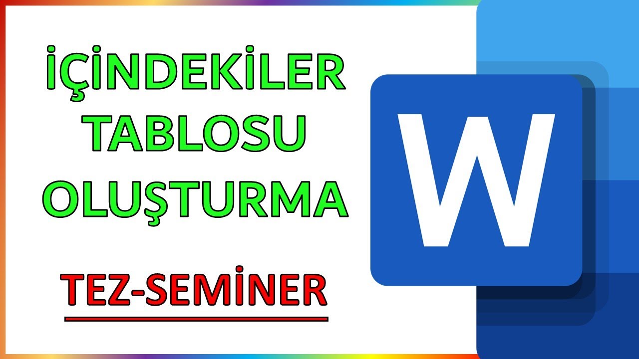 WORD PROGRAMINDA İ&Ccedil;İNDEKİLER TABLOSU NASIL HAZIRLANIR ? (Kısa ve Anlaşılır Anlatım)