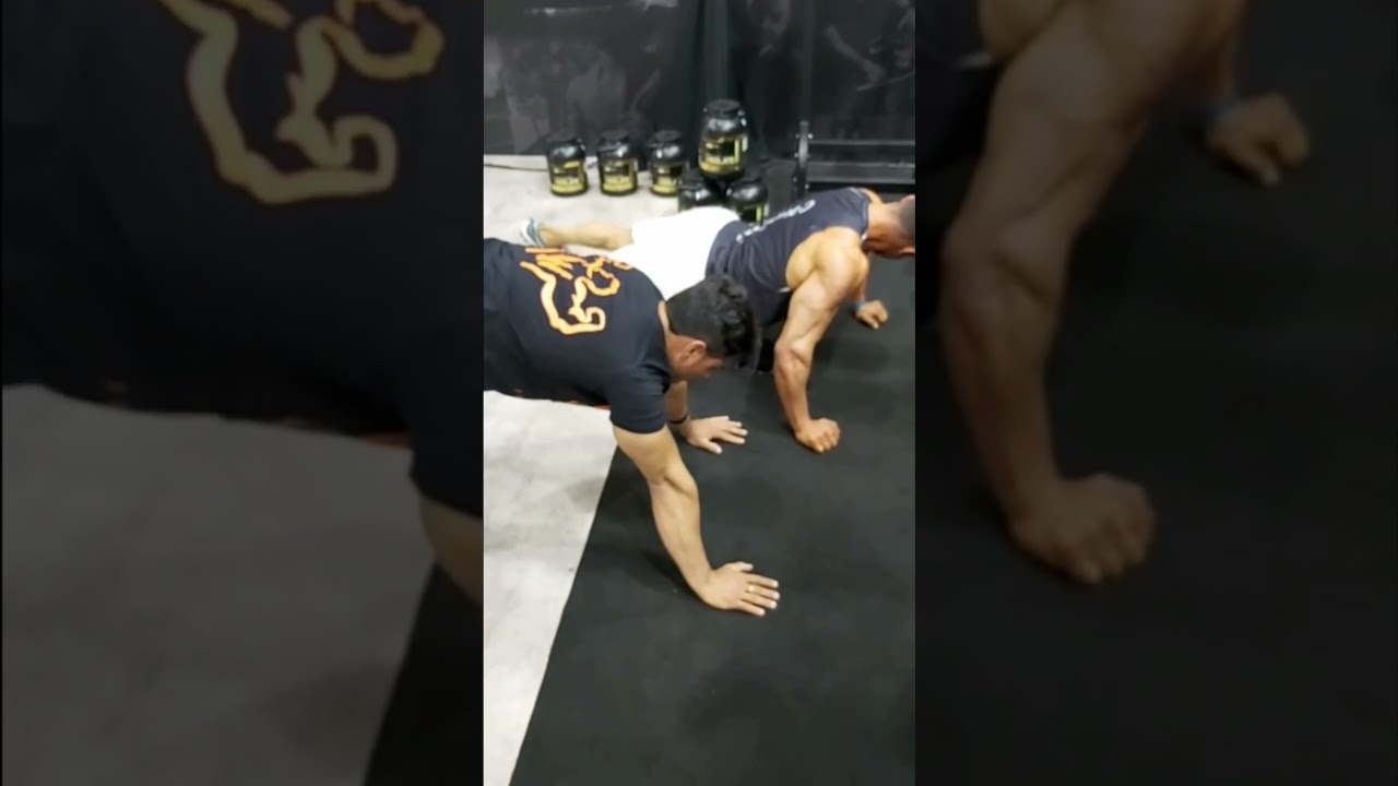 Wining 🥇 moment in dubai muscle show in maximum push up challenge , 