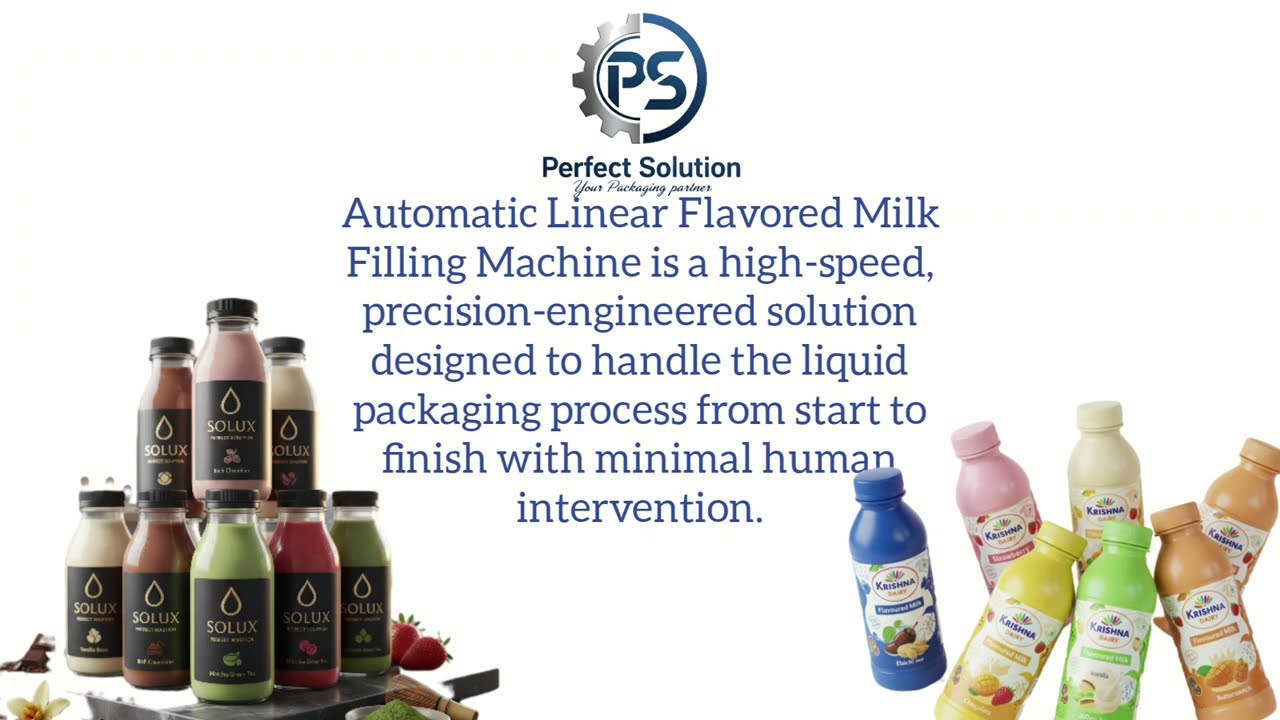Automatic Flavoured Milk Packaging Line High-Speed Filling, Sealing & Capping Machine for PP Bottles
