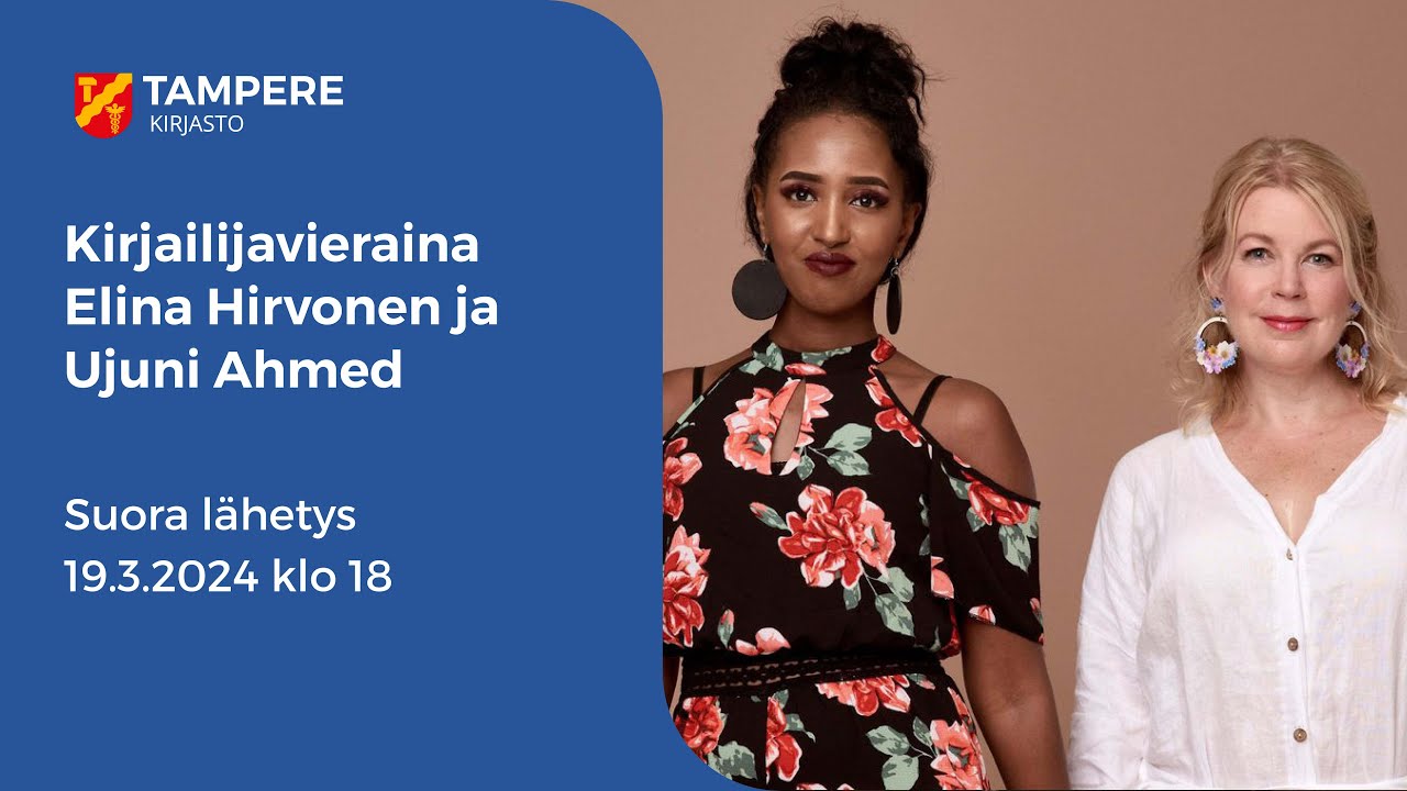 Kirjailijavieraina Elina Hirvonen ja Ujuni Ahmed