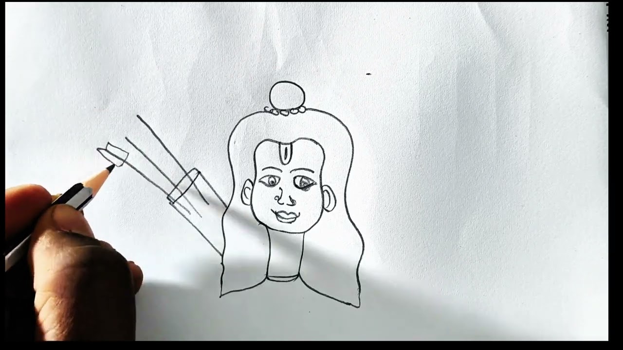 Ram Shri Ram Ji Pencil Sketch | Lord Ram Drawing with Bow & Arrow | Easy Hindu God Art Tutorial