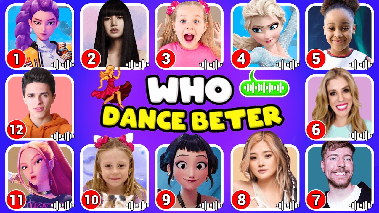 Кто танцует лучше? 💃🎶 Угадайте, кто танцует | Как Настя, Мистер Бист, Руми, Зои, Джоджо Сива | Гл...