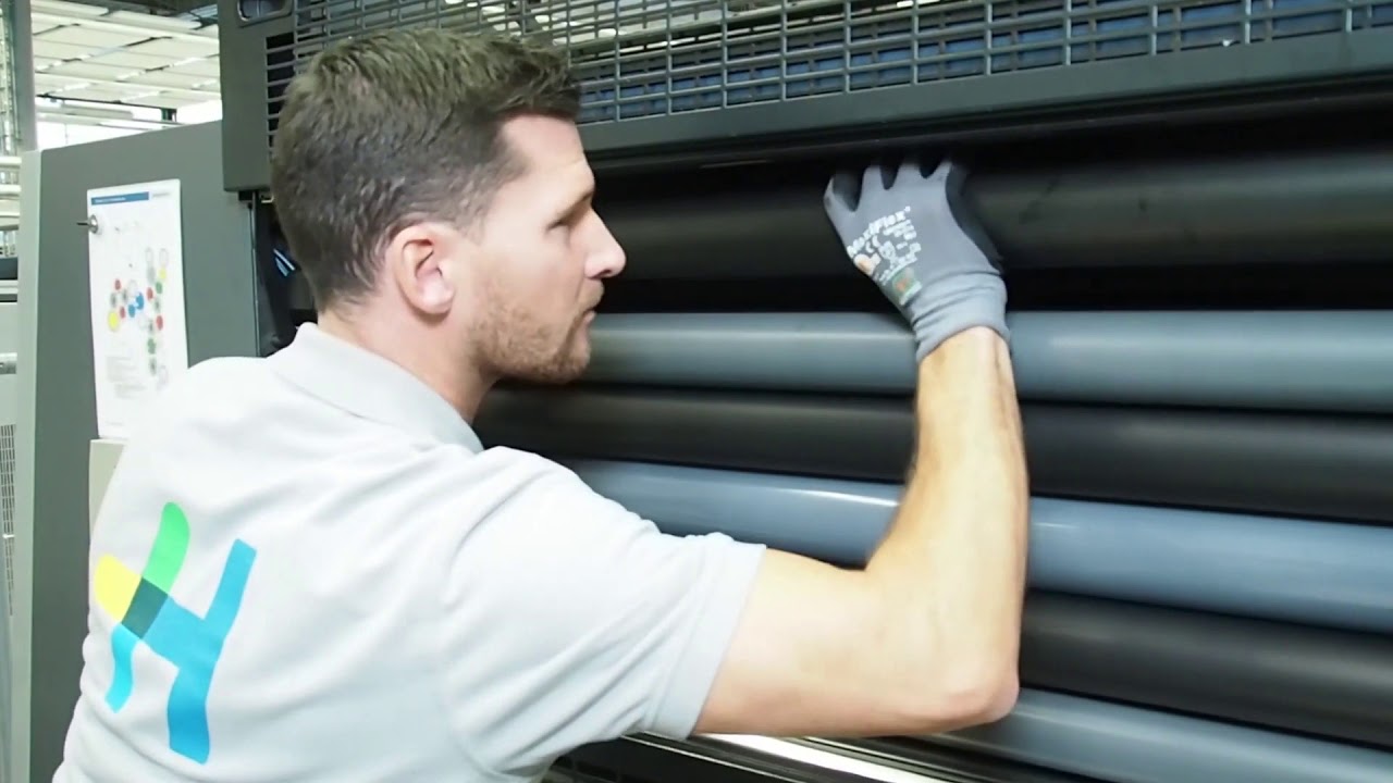 Changement et r&eacute;glages de rouleaux sur machine offset