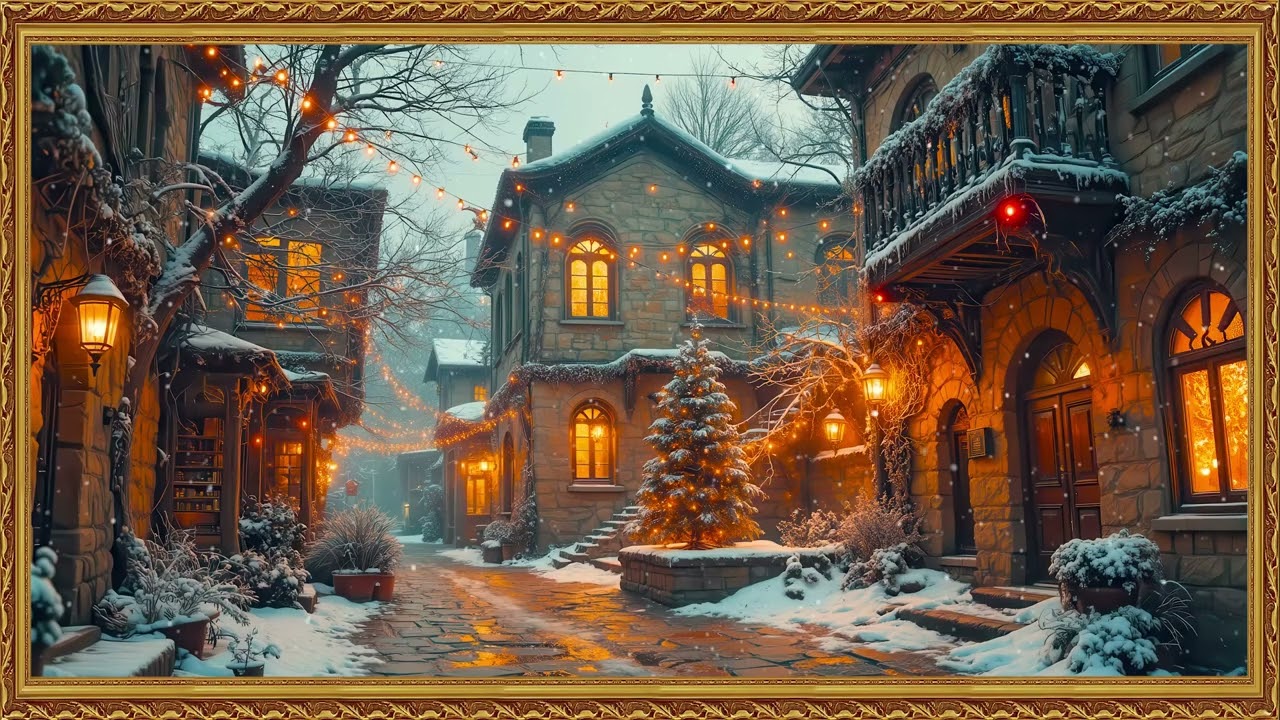 Tablo Ekran | Kış Akşamı Jazz & Cozy Relaxing Music | Çerçeve TVArka Plan 4K Winter Jazz