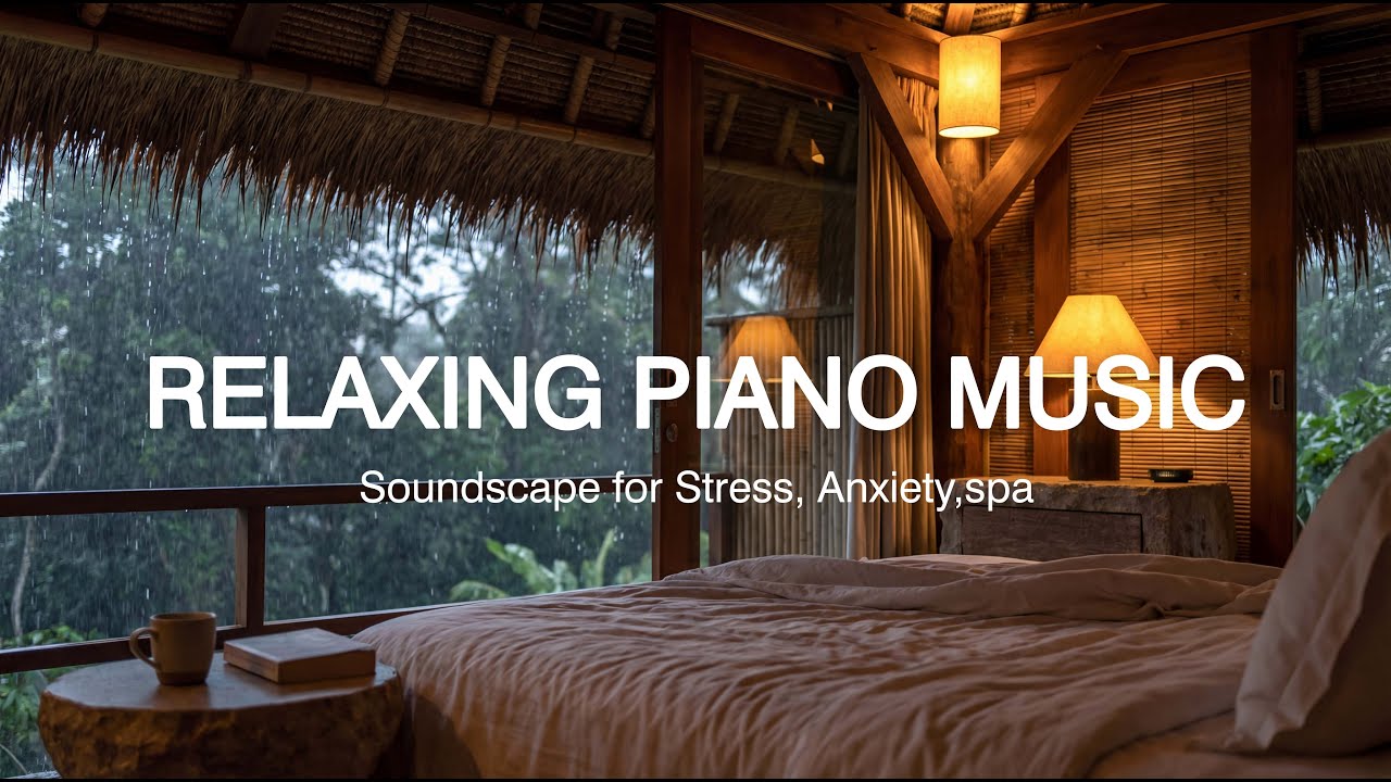 Rain Sounds & Peaceful Piano   Bedroom Piano for Stress Relief, Anxiety Ease, and Meditation