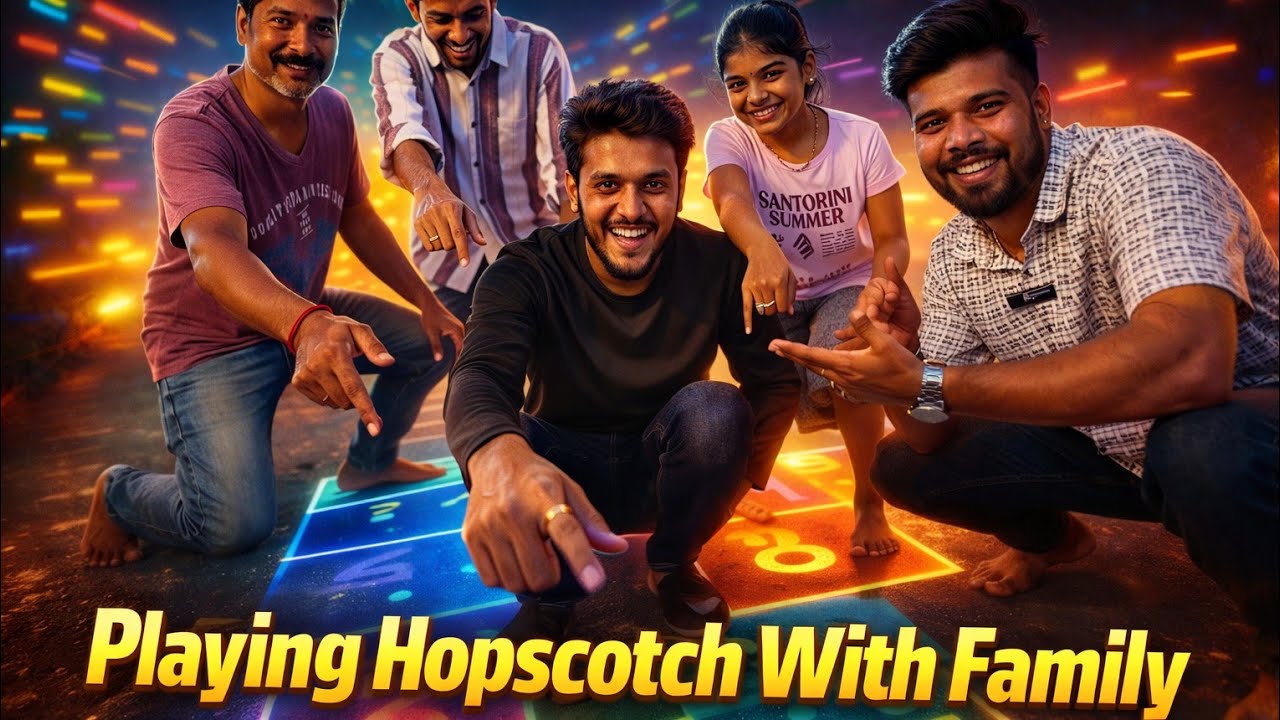 Playing Hopscotch With Family😄 || #Hopscotch || @chethanrohith4137