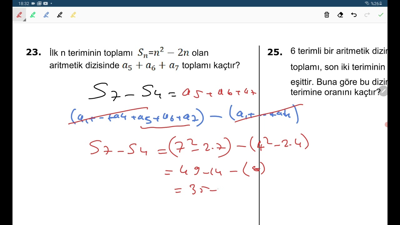 Aritmetik Dizi - 2 (ilk n teriminin toplamı)