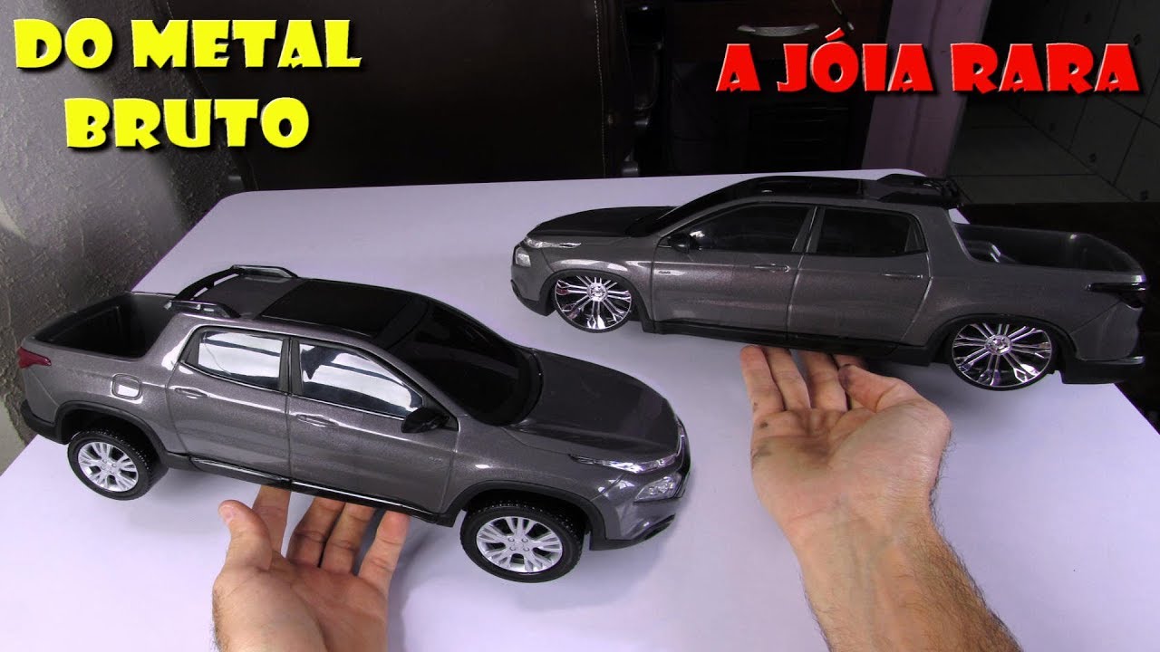 Miniaturas Fiat Toro transformando de carrinho de brinquedo para uma Obra de Arte