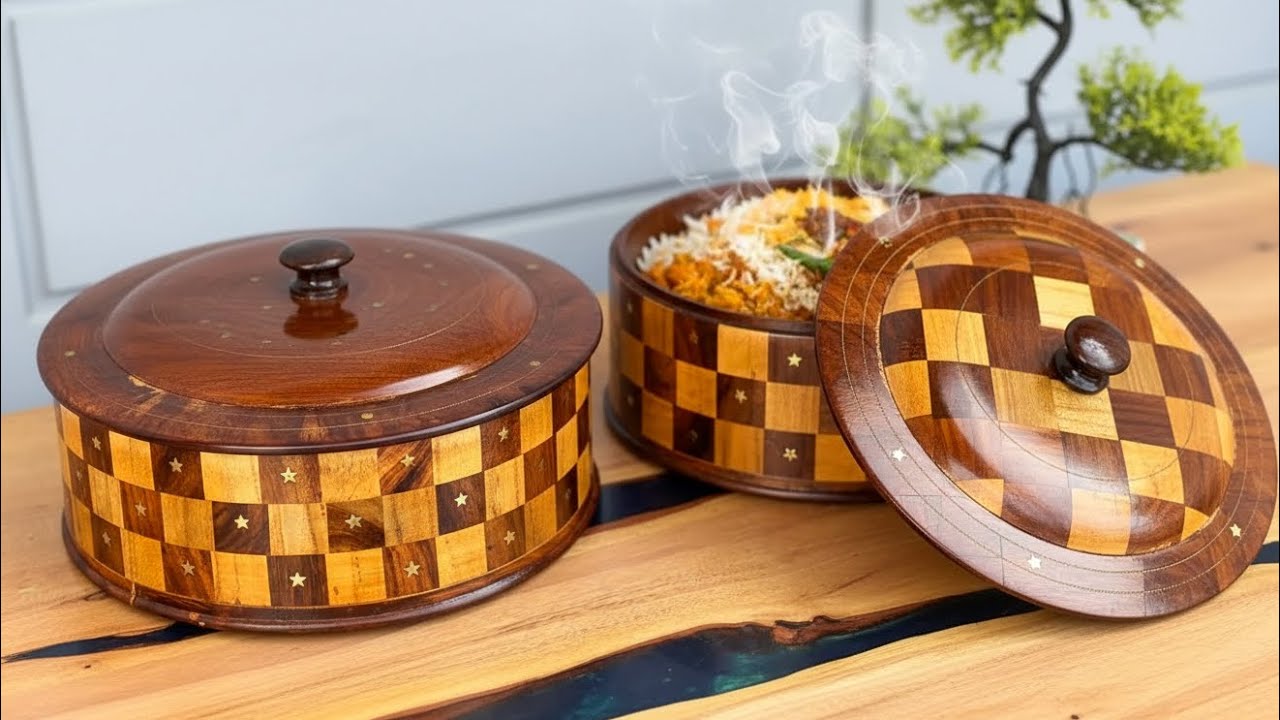 Incredible Process Of Making a Wooden Hotpot |Creative Woodworking Ideas 