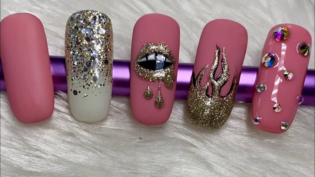 DISEÑO de LABIOS y FLAMAS con “Gelish