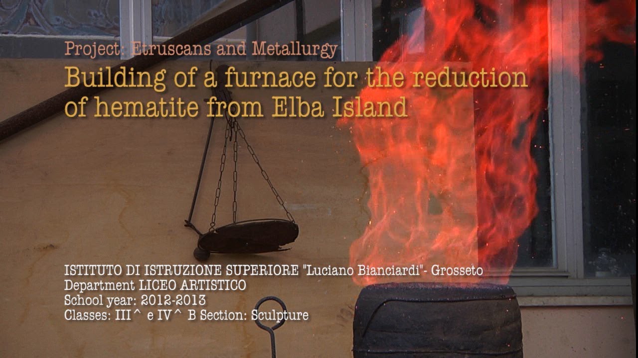 Building of a furnace for the reduction of hematite from Elba Island