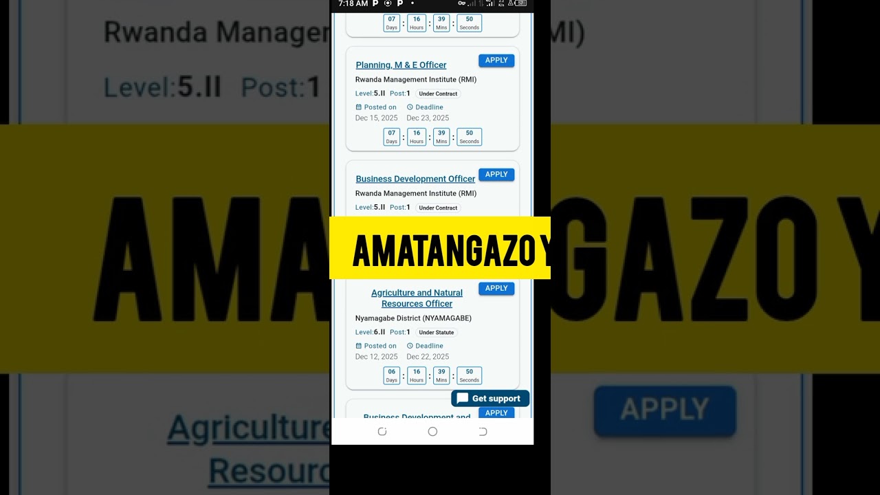 MIFOTRA: Amatangazo y'akazi atandukunye kuri platform ya MIFOTRA 