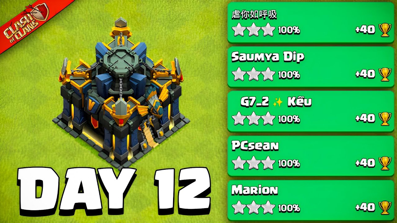 TH17 attacks in Legend league || Trophy Pushing Day 12 || DarkPrince Gaming