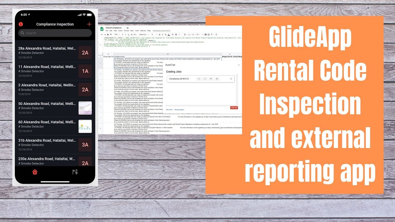 GlideApp Rental Code Inspection and external reporting app