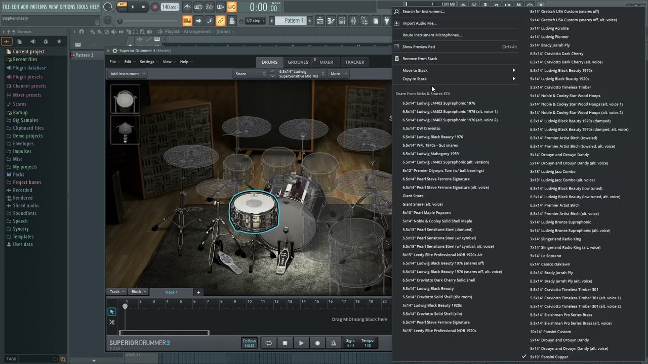 Superior Drummer 3 CUSTOM Kit Build 2: SNARES
