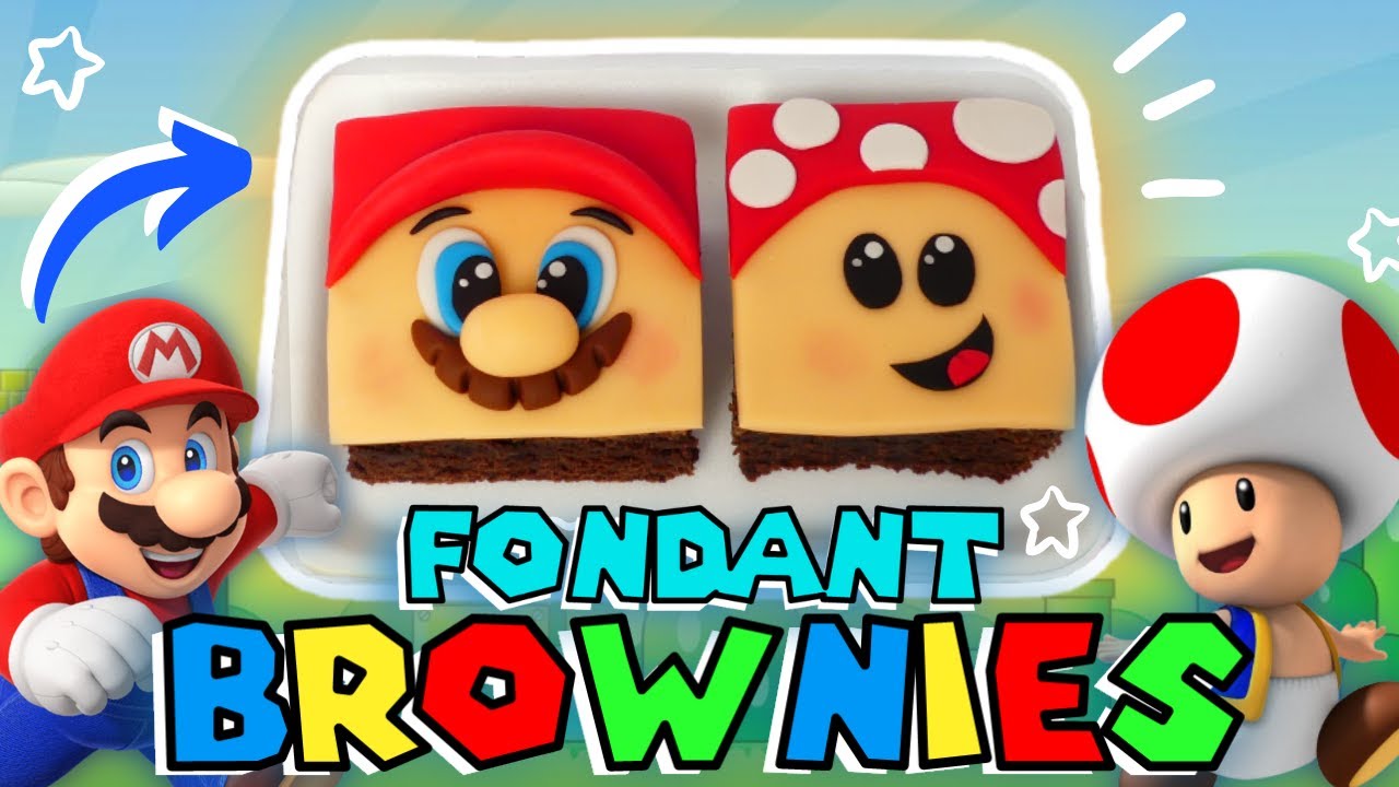 ¡COMO HACER BROWNIES DECORADOS DE MARIO BROS CON FONDANT!
