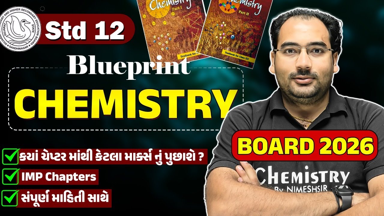 STD 12 Chemistry Blueprint 2026 🔥 | Board Exam Weightage, Chapter-wise Marks & Strategy | NIMESHSIR