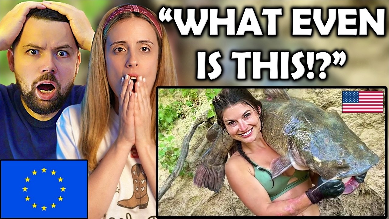 European Couple Reacts to Catfish Noodling for the First Time
