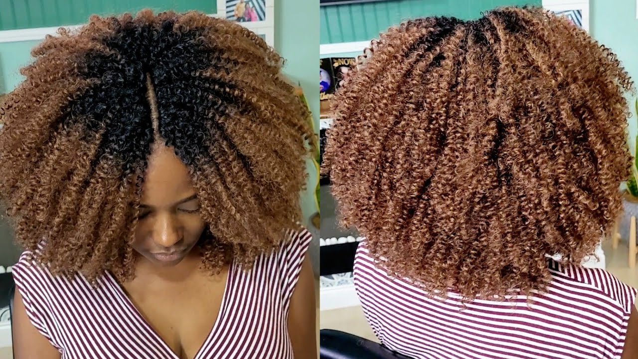 THE BEST AFRO KINKY CROCHET HAIR | This Knotless Part Makes the Hair Look Like Natural Hair.