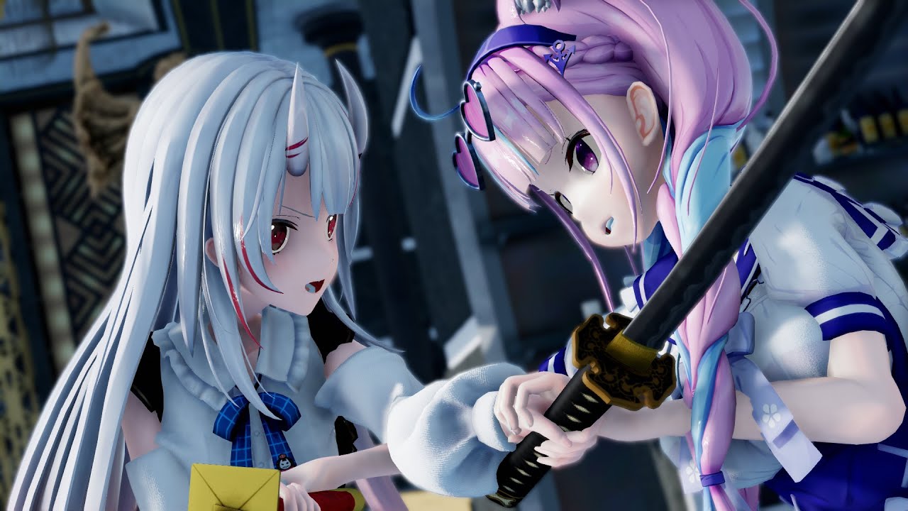 Minato Aqua vs Nakiri Ayame BOSS FIGHT 【Hololive Animation】