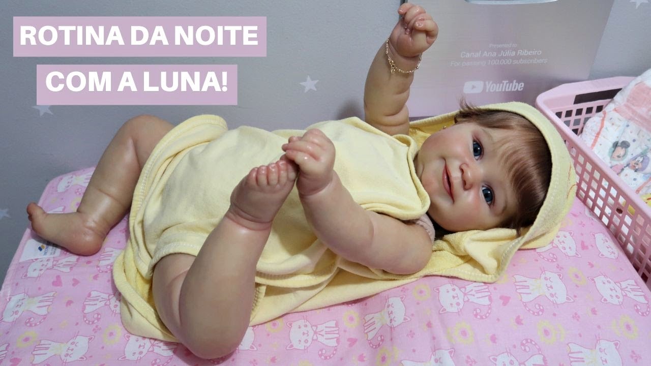 ROTINA DA NOITE COM A BEBÊ REBORN LUNA! 🌙