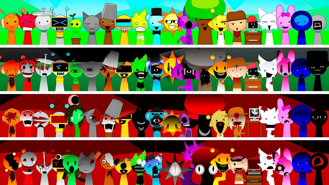 Incredibox Sprunkr Phase 1 VS Phase 2 VS Phase 3 VS Phase 4 (ALL Characters Together)