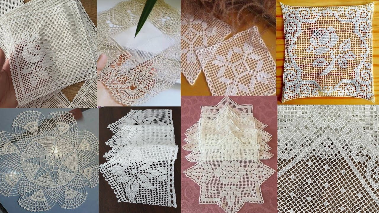 Crochet lace tablecloth motifs (Thin floral patterns)#crochet #crochetpatterns #crochetlace