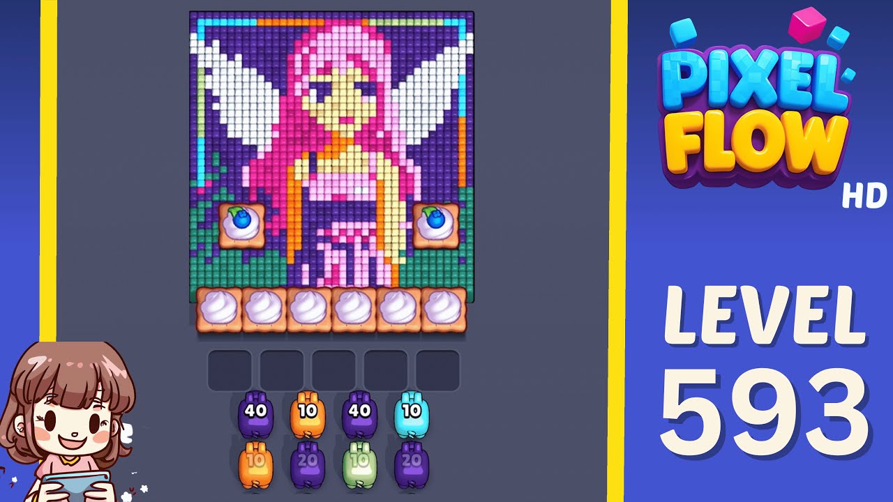 Pixel Flow Level 593 Solution Walkthrough